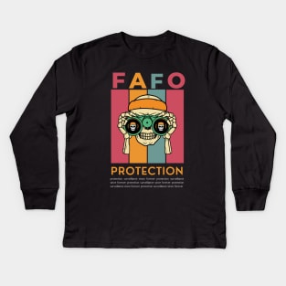 FAFO Protection And Surveillance Kids Long Sleeve T-Shirt